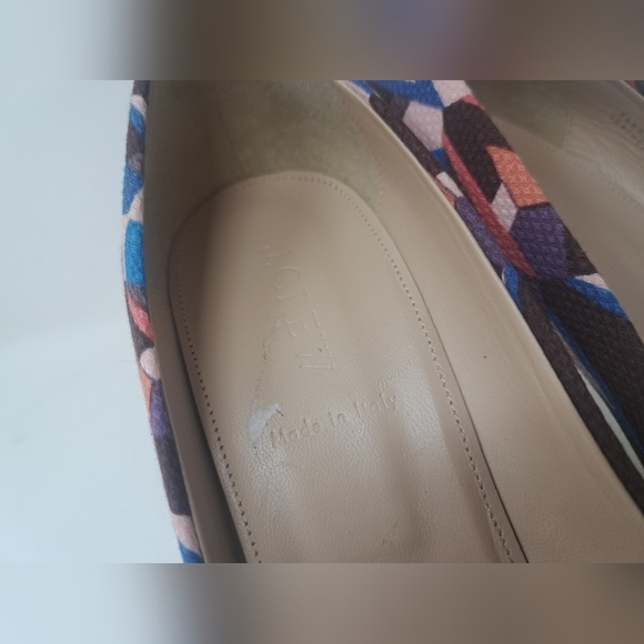 J. Crew Blakely Printed  Pumps Chunky Block Heels Italy Geometric Tribal 8.5 US - Picture 11 of 16